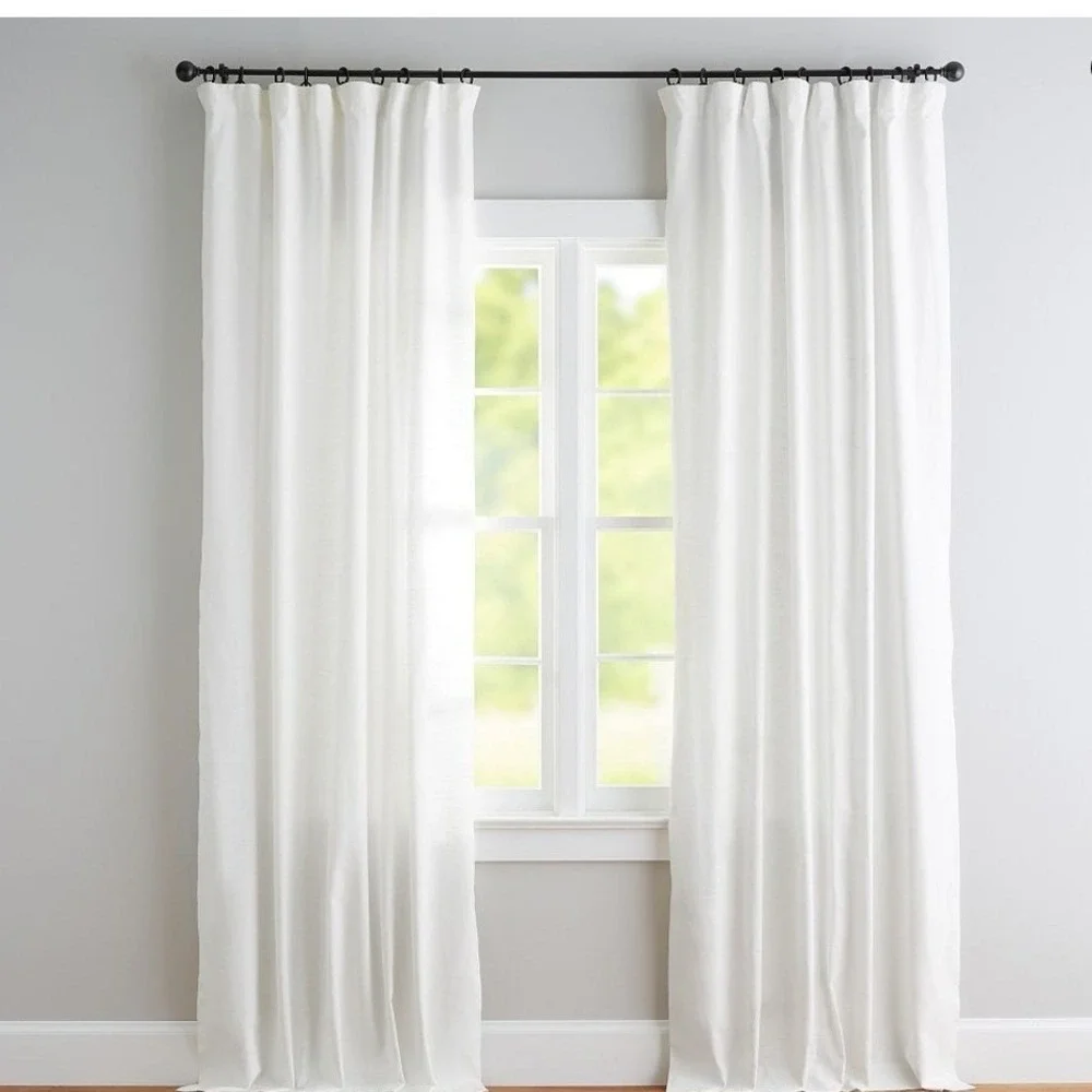 Potterybarn off- White Linen Cotton lined Curtain‎ Panel 50x108 3-in-1 293738